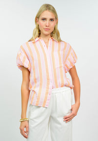 Striped Gauze Camp Shirt