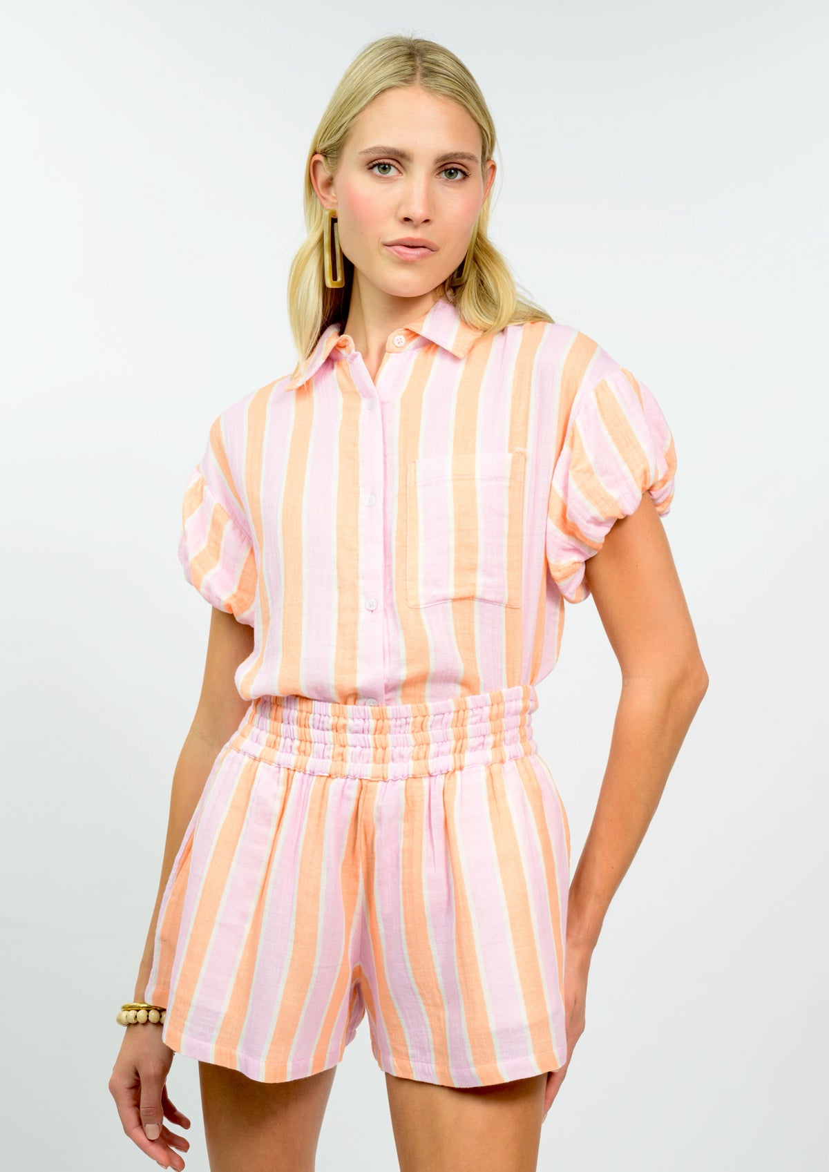 Striped Gauze Short