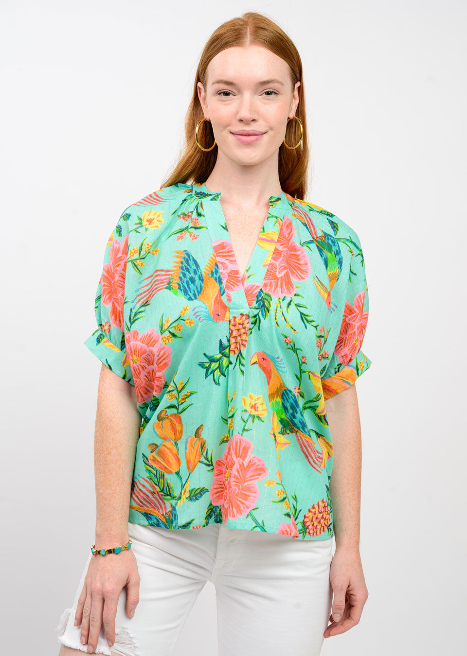 Popover Aqua Dolman Top
