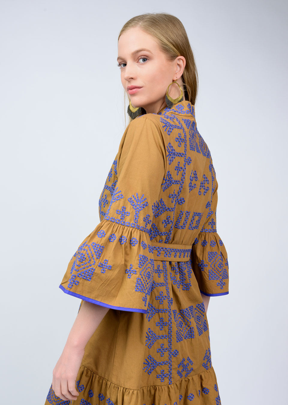 Gold Cross Stitched Dress