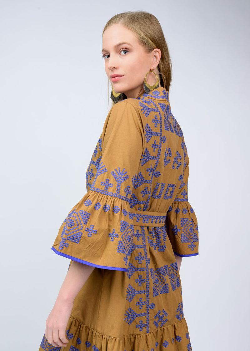 Gold Cross Stitched Dress