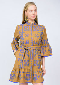 Gold Cross Stitched Dress