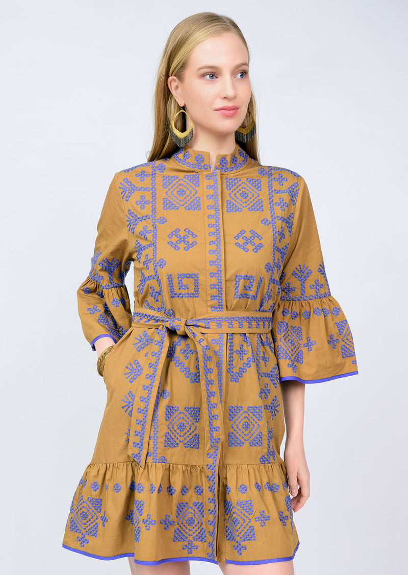 Gold Cross Stitched Dress