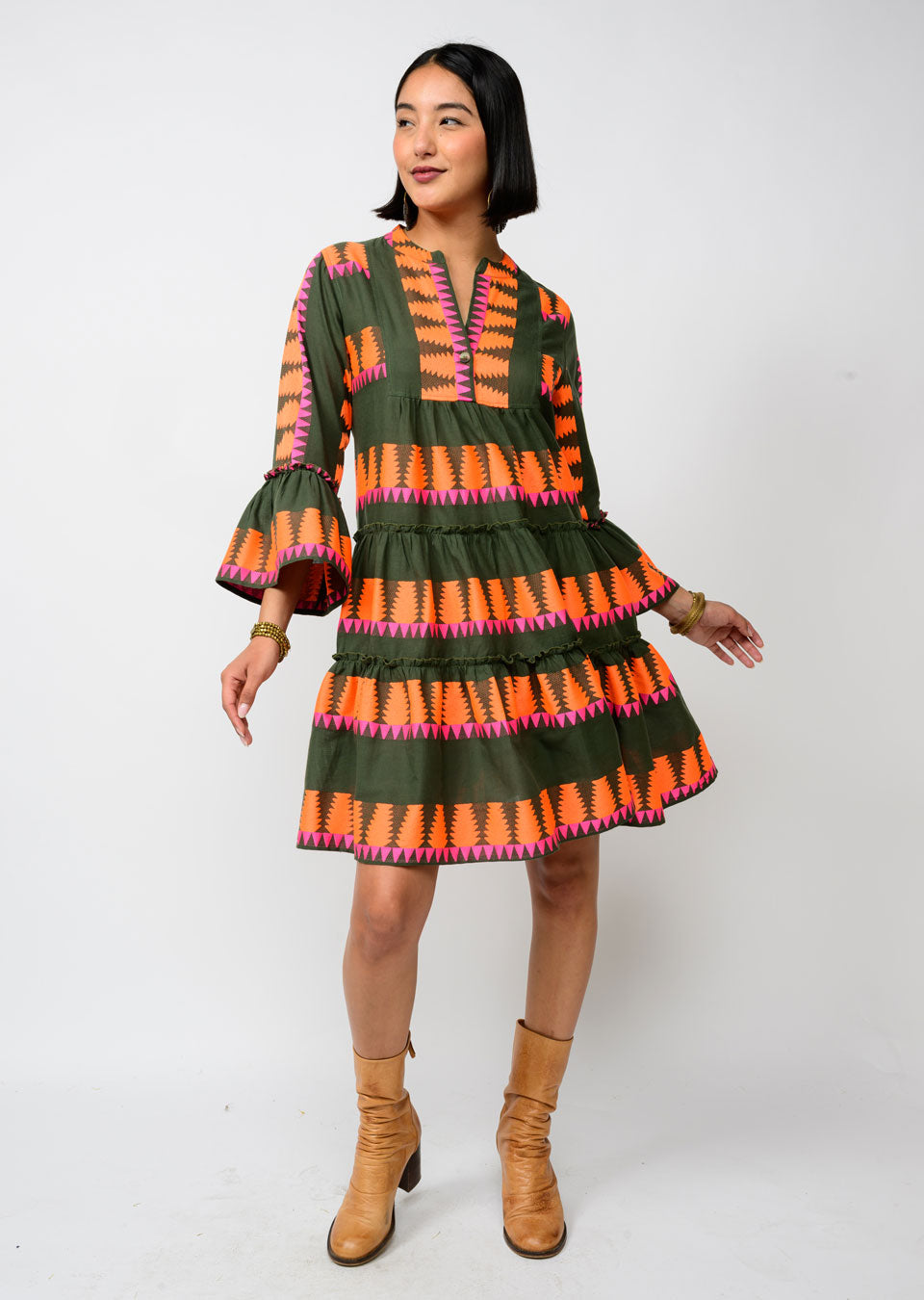 Jacquard Tiered Dress