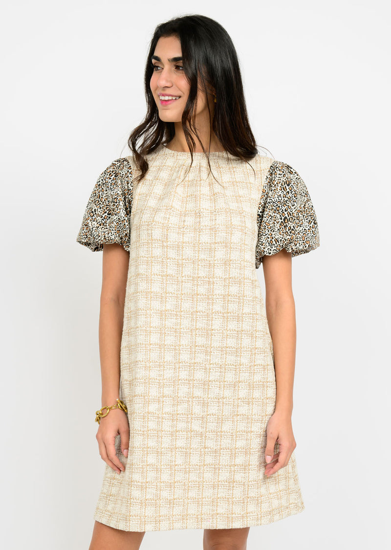 Leopard Sleeve Dress