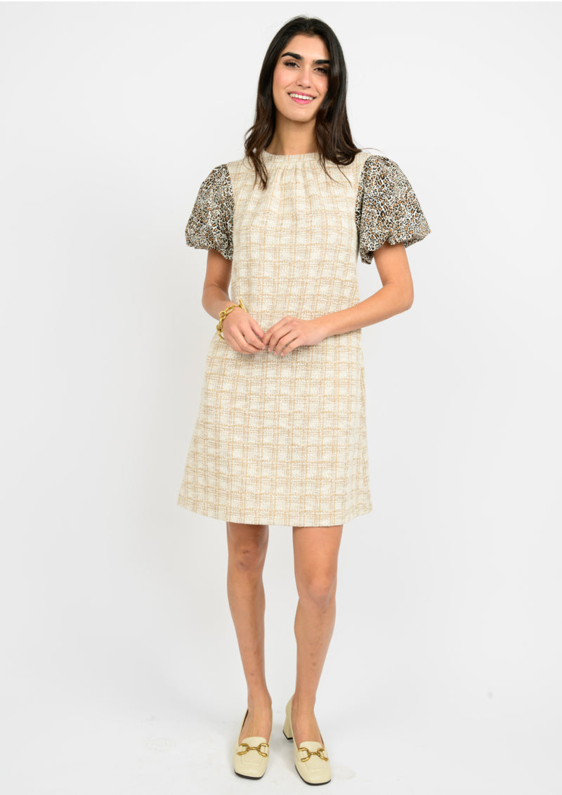 Leopard Sleeve Dress