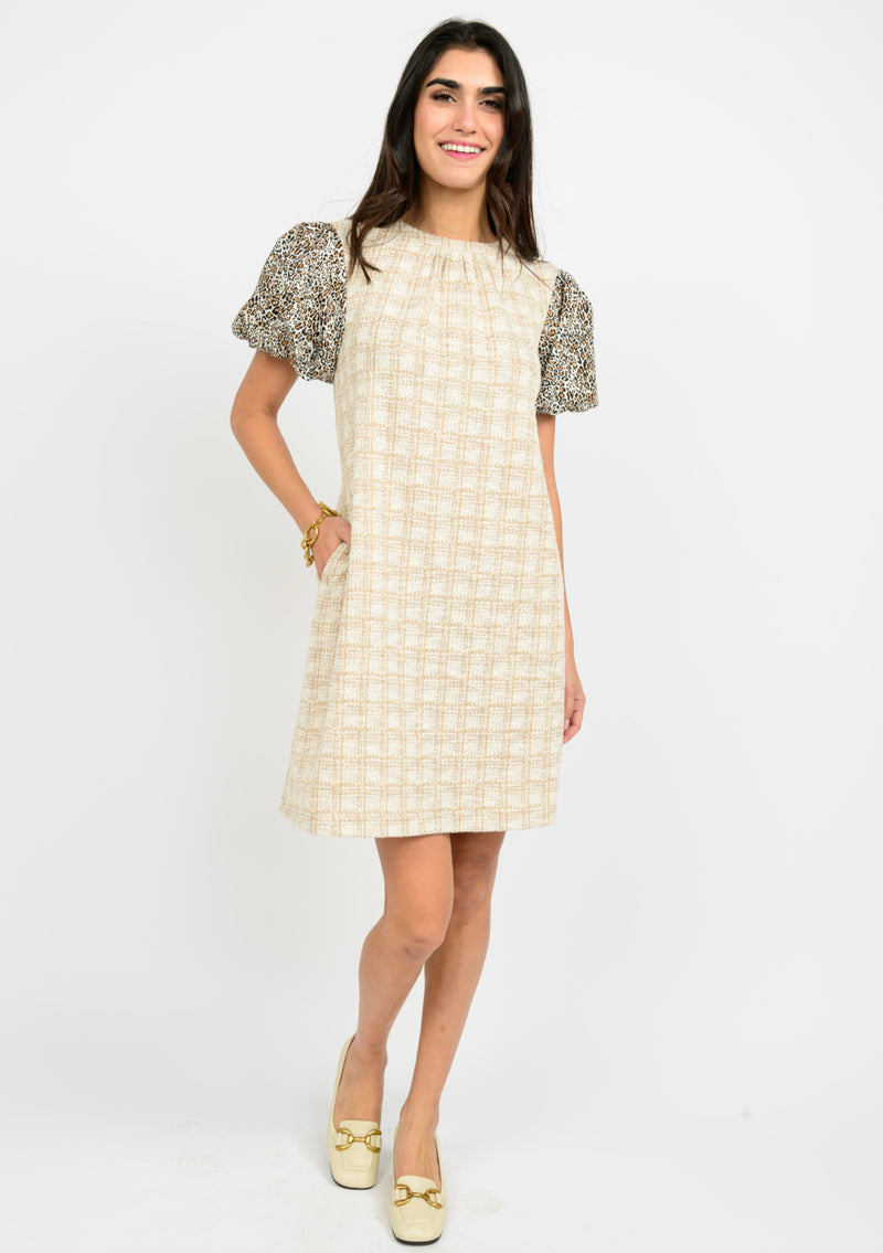 Leopard Sleeve Dress