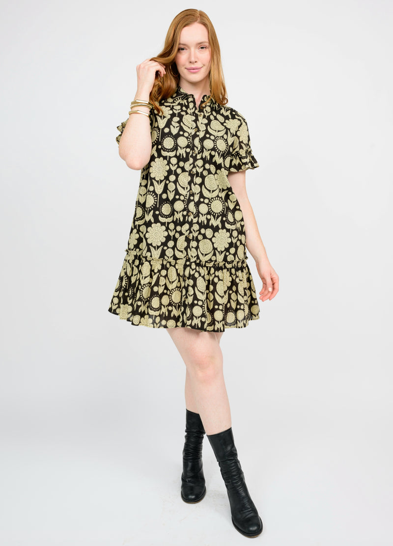 Ruffled Shirt Dress