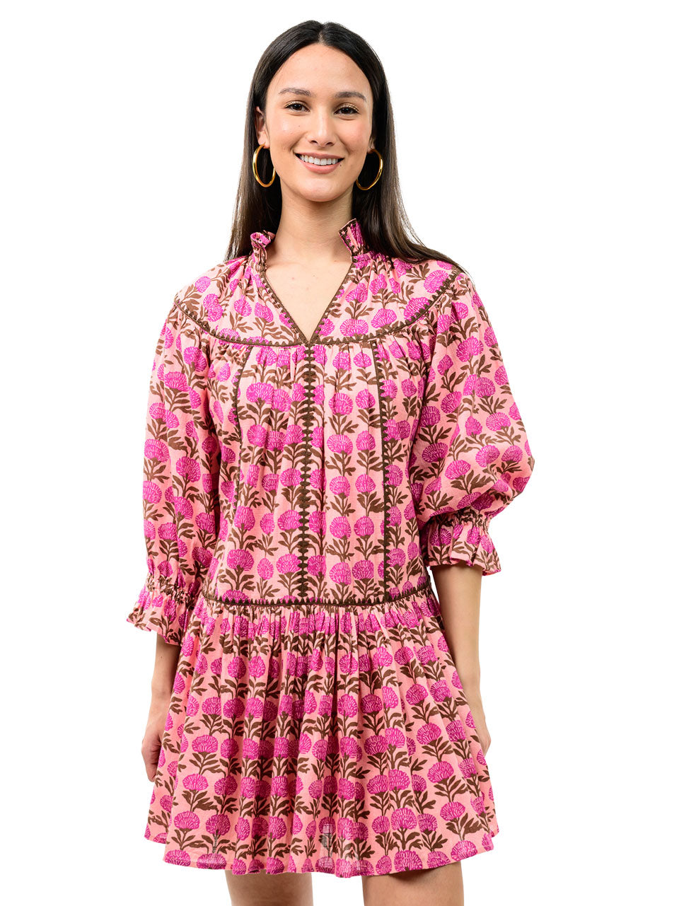 Rose Ruffle Collar Dress
