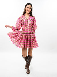 Rose Ruffle Collar Dress