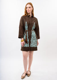Border Print Shift Dress
