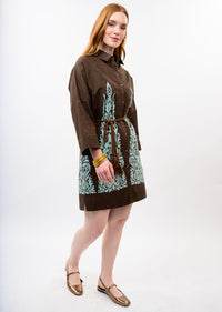 Border Print Shift Dress