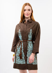 Border Print Shift Dress
