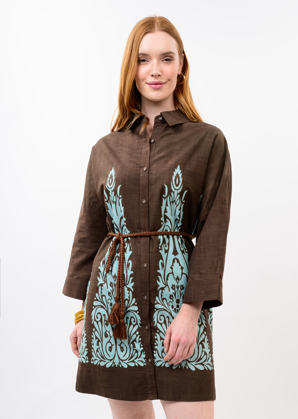 Border Print Shift Dress