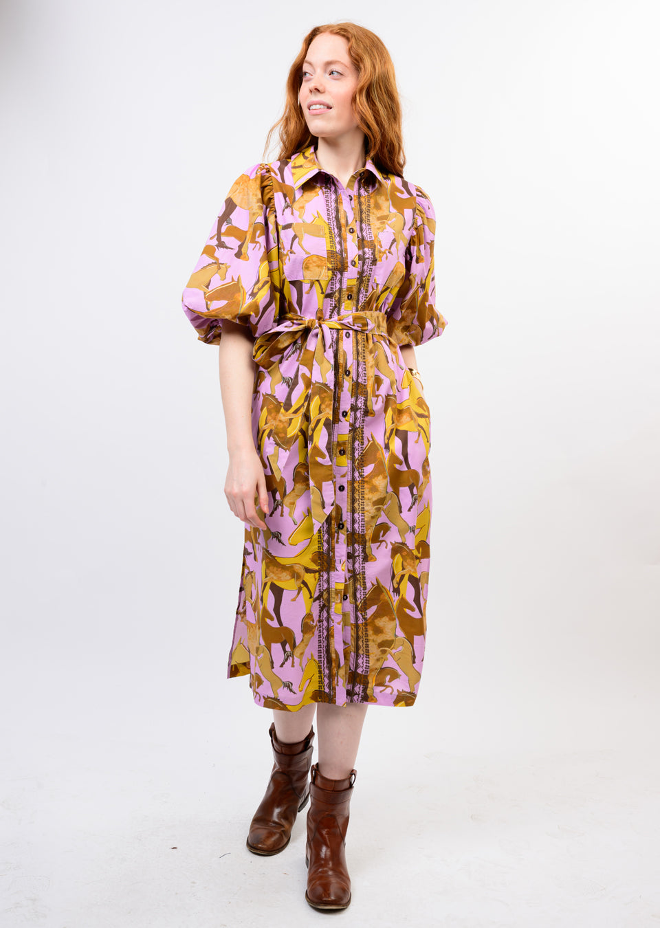 Horse Print Shirt Dress