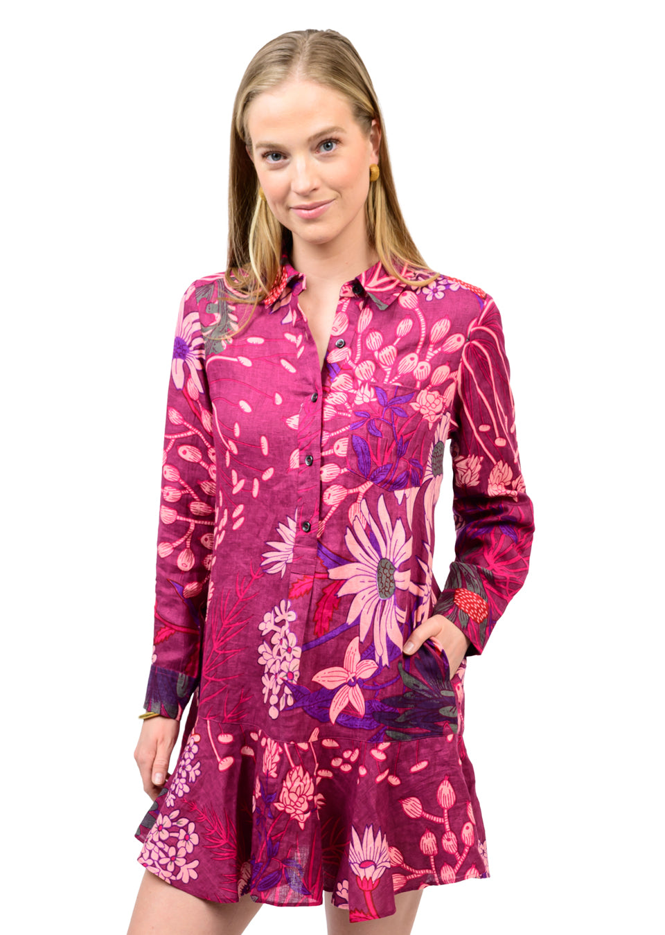 Linen Dress Flounce Hem