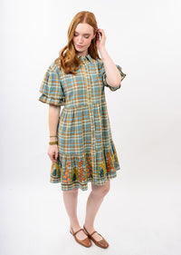 Embroidered Flounce Dress