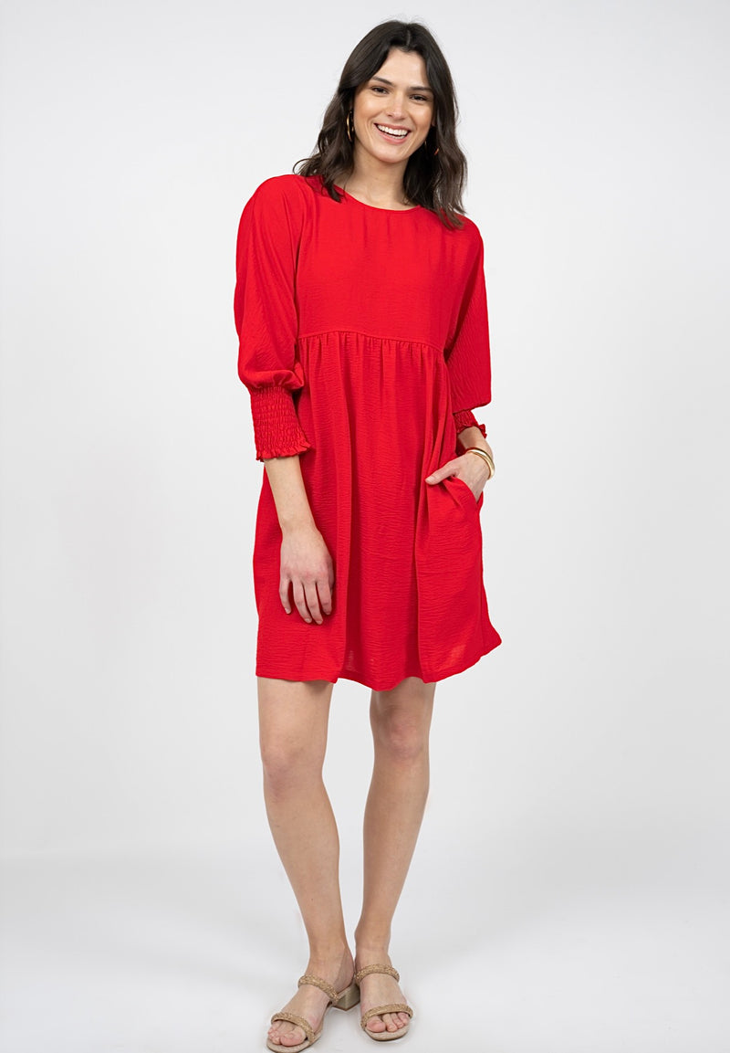 Shirred Sleeve Dress