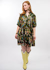 Olive Tile Print Dress - EXCLUSIVE