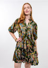 Olive Tile Print Dress - EXCLUSIVE
