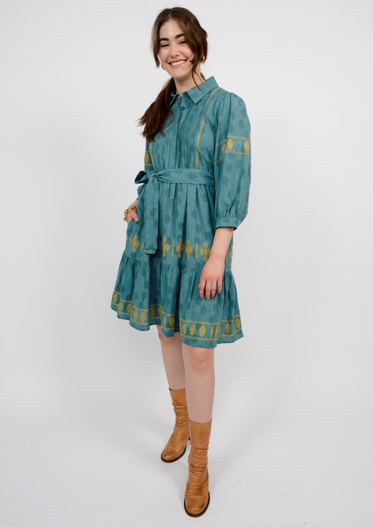 Medallion Embroidered Dress