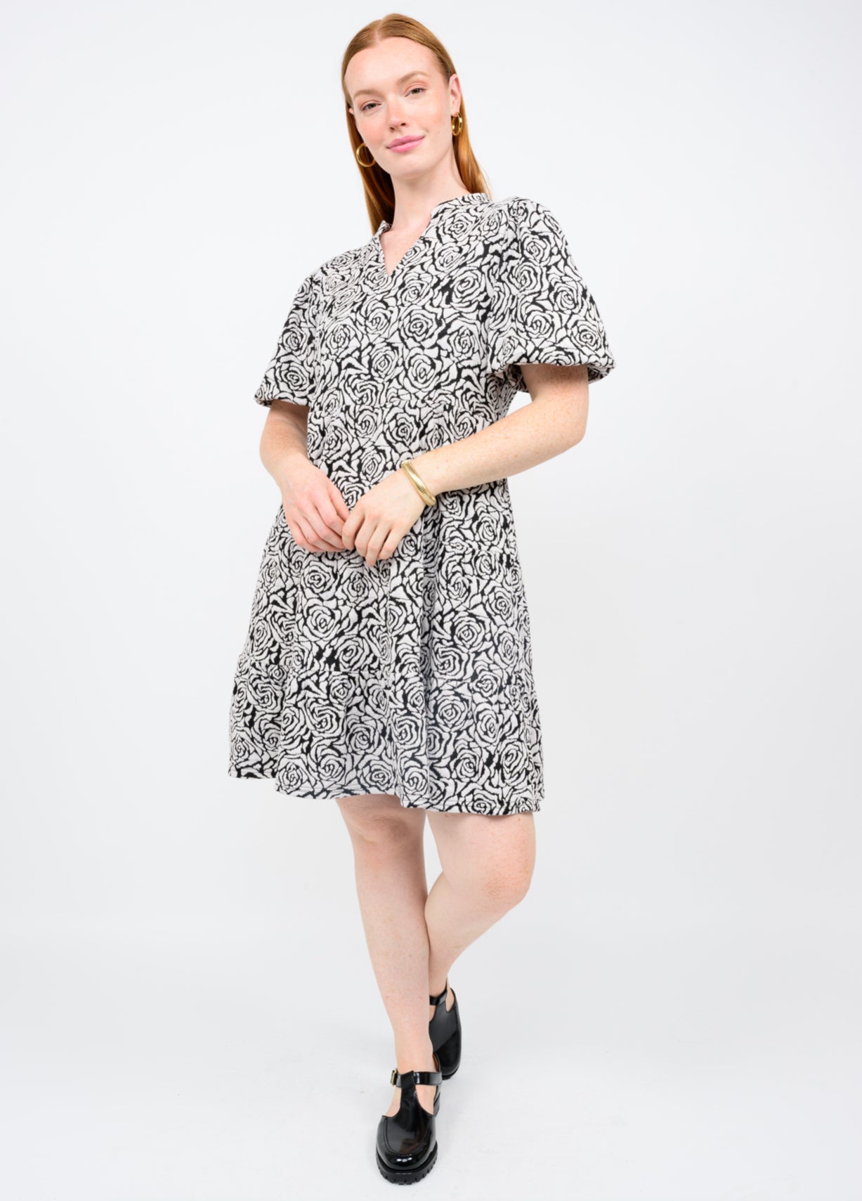 Graphic Tiered Knit Dress - EXCLUSIVE Ivy Jane Brand Graphic Tiered Knit Dress - EXCLUSIVE Ivy Jane Brand
