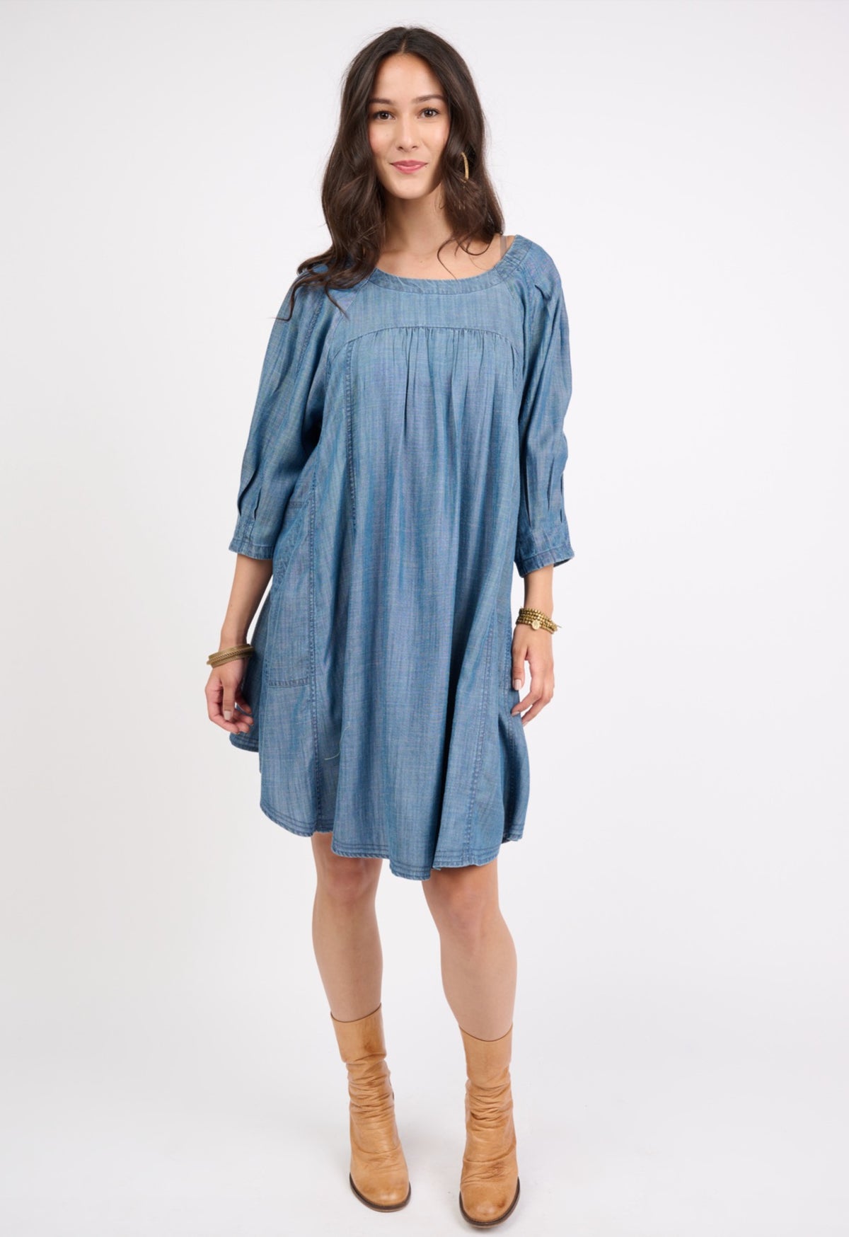 Denim Multi Panel Dress