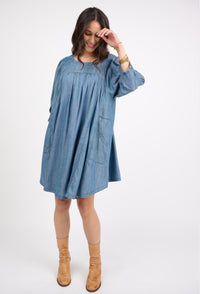 Denim Multi Panel Dress