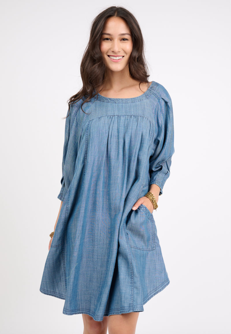 Denim Multi Panel Dress