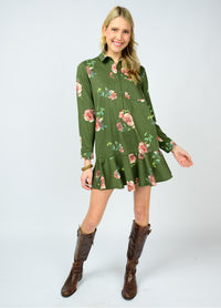 Floral Knit Shirt Dress