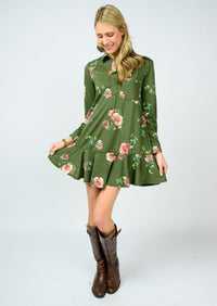 Floral Knit Shirt Dress