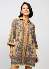 Paisley Border Shirtdress