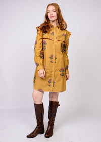 Ruffled Yoke Shirtdress