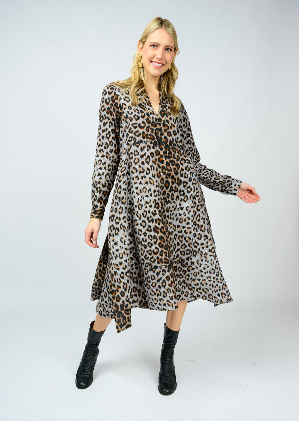 Leopard Gauze Midi