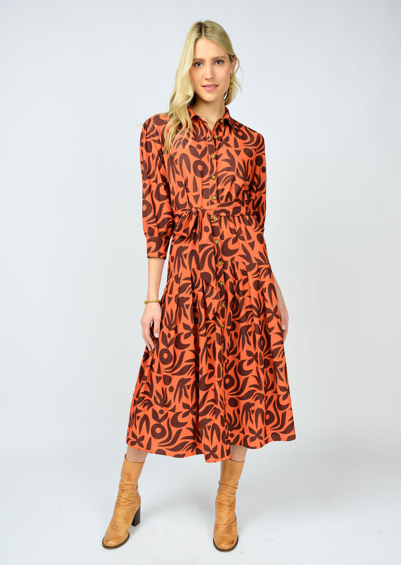 Native Print Shirtdress