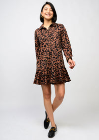 Leopard Knit Shirtdress