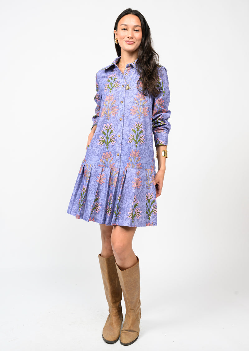 Drop Waist Pleated Dress