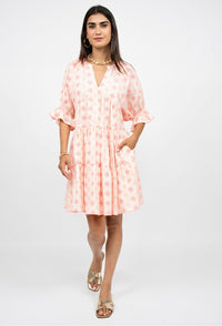 Neon Eyelet Tiered Dress