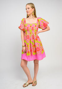 Pop Flower Border Dress