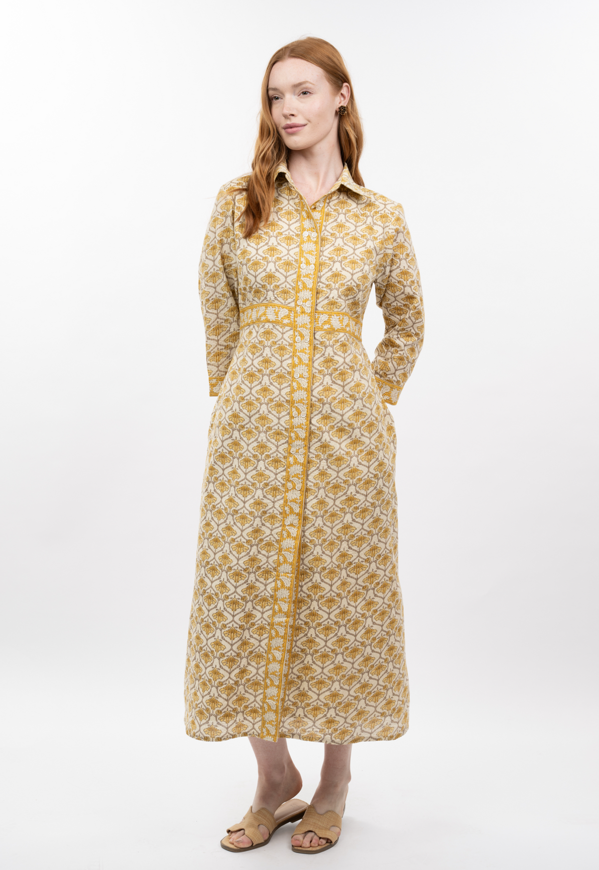 Double Button Shirt Dress