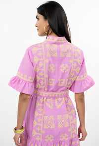Pink Cross Stitched Dress