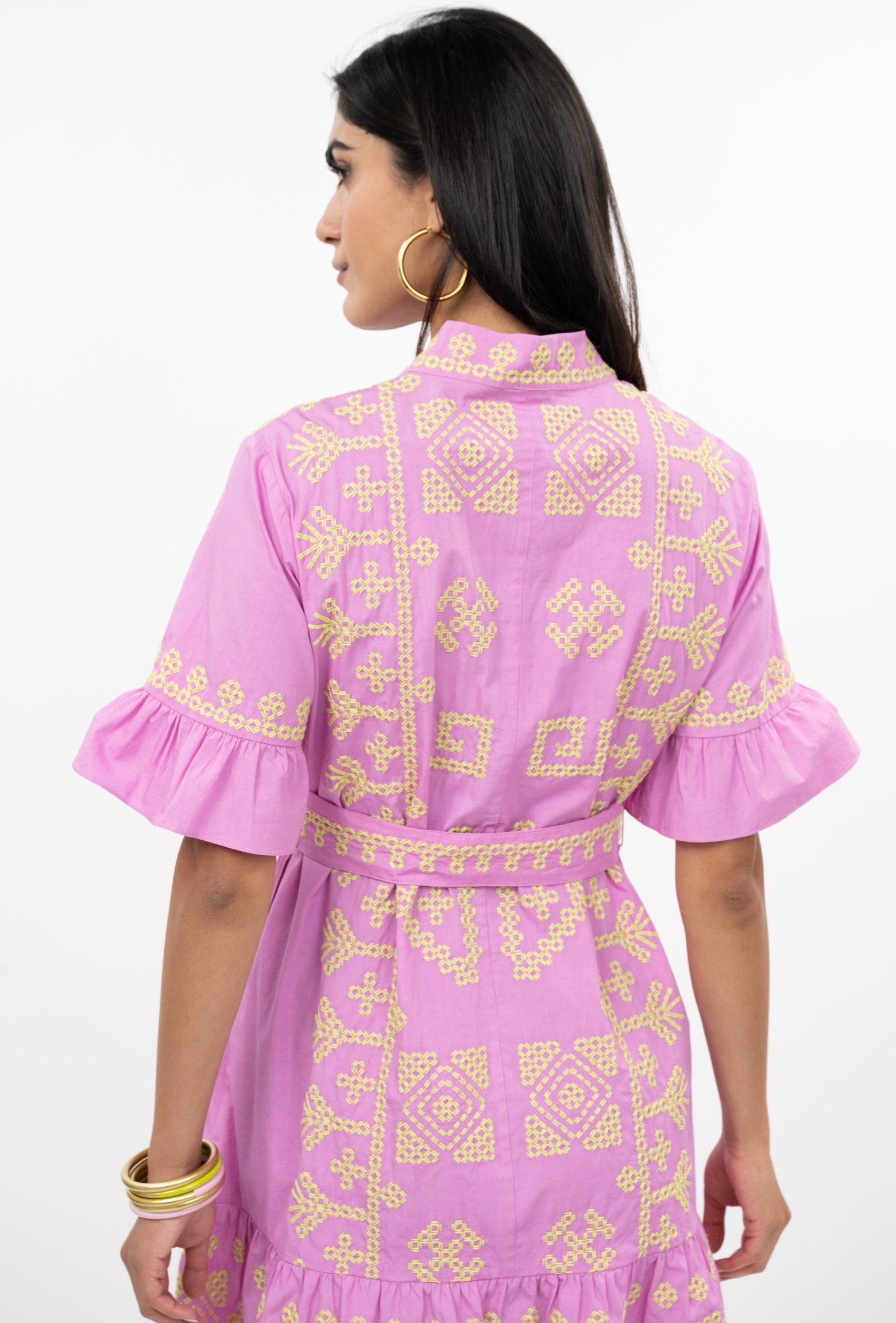 Pink Cross Stitched Dress