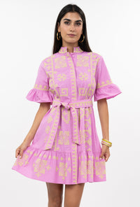 Pink Cross Stitched Dress