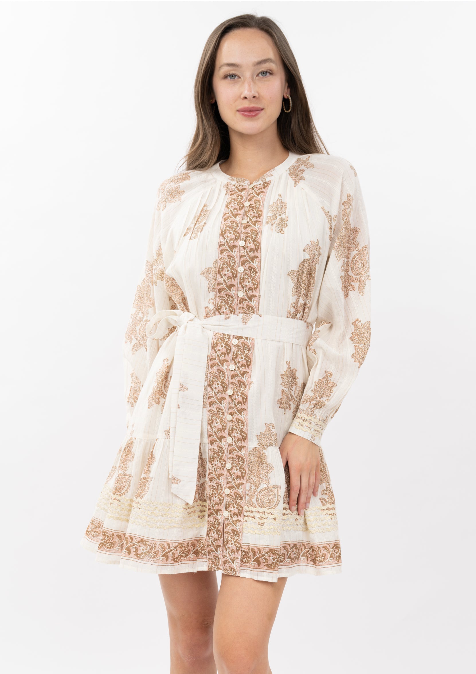 metallic paisley dress Metallic Trim Paisley Dress – Ivy Jane Brand