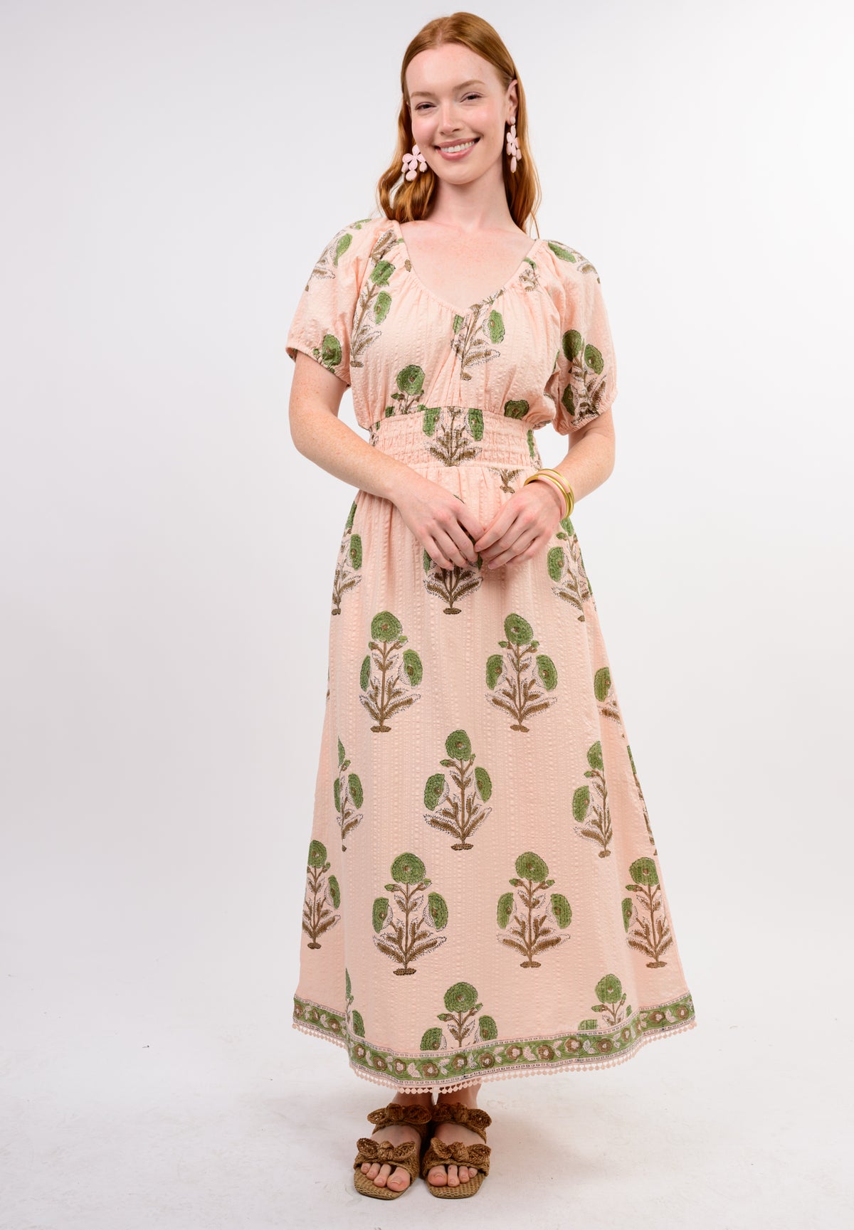 Seersucker Midi Dress