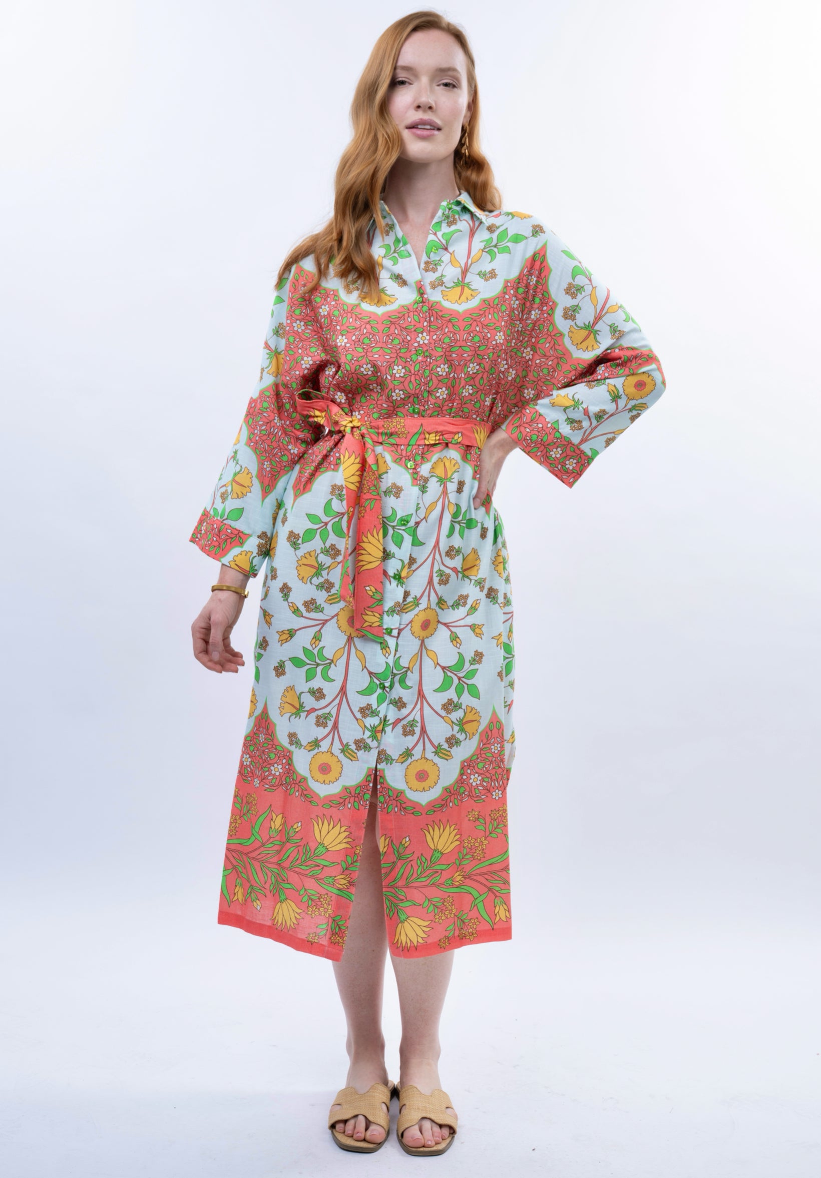 Bordered Shirtdress