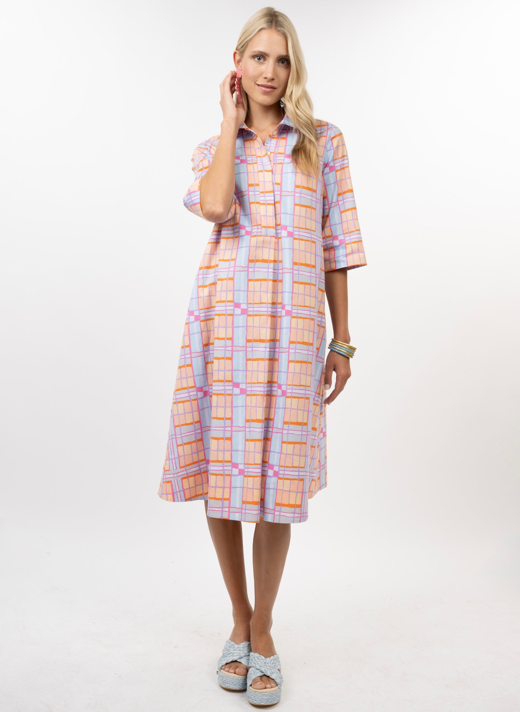 Plaid Midi Swing Dress