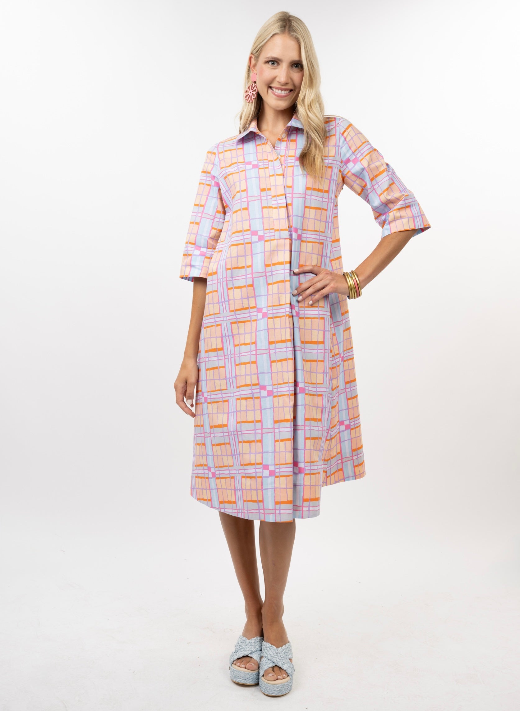 Plaid Midi Swing Dress