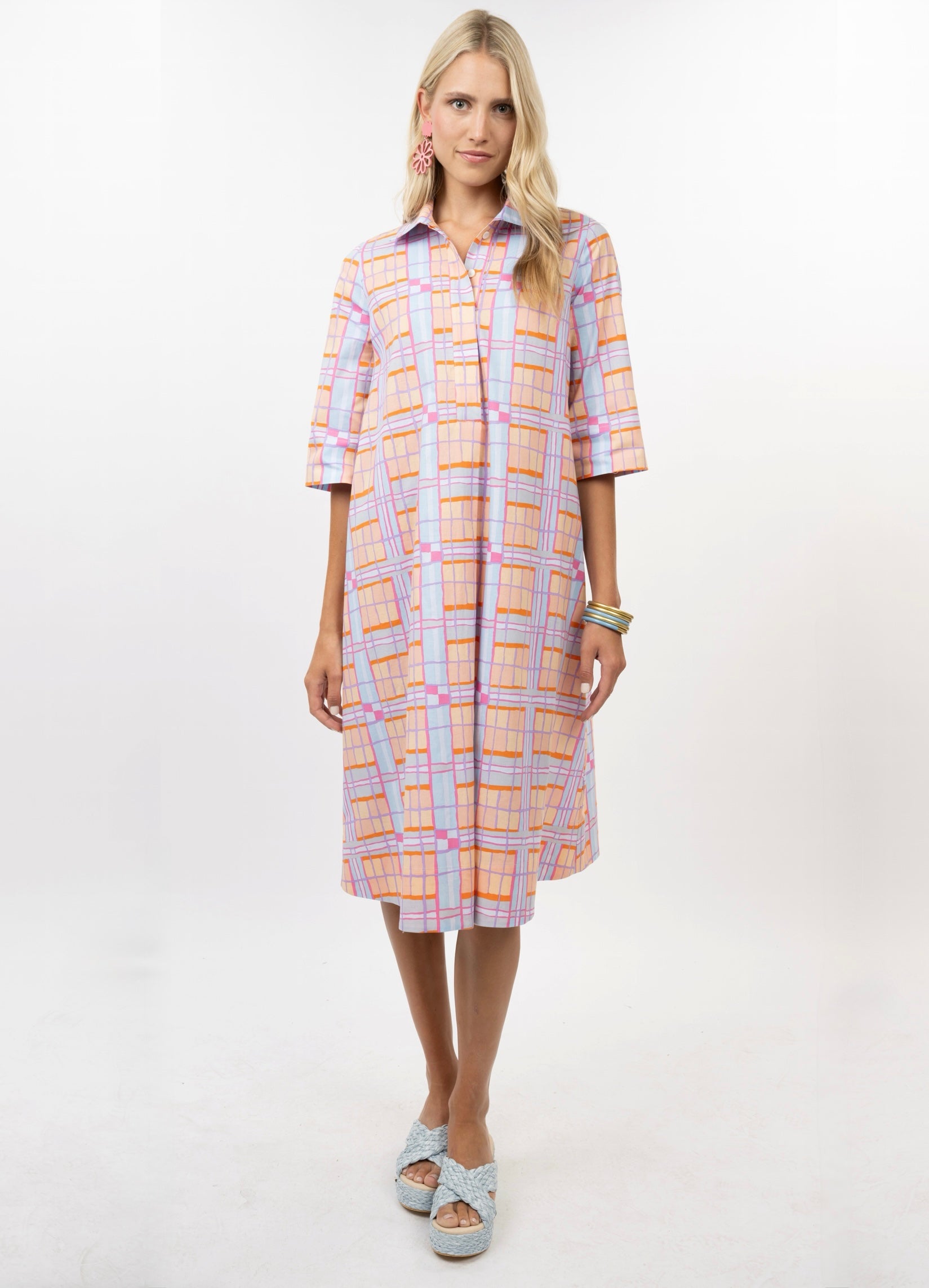 Plaid Midi Swing Dress