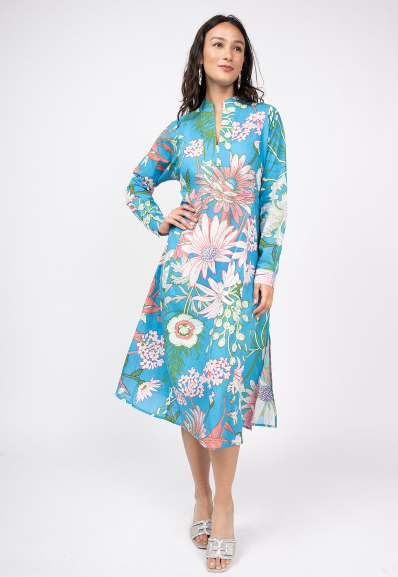 Blue Patio Floral Maxi Dress - EXCLUSIVE